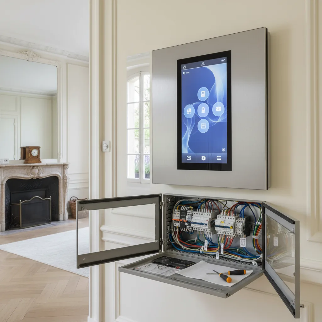 Installation domotique avec tableau de commande intelligent